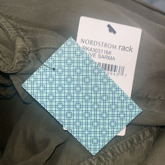 SUSINA MILITARY CARGO JUMPSUIT BUTTON FRONT SLEEVELESS OLIVE ARMY GREEN XS NWT - Picture 9 of 10